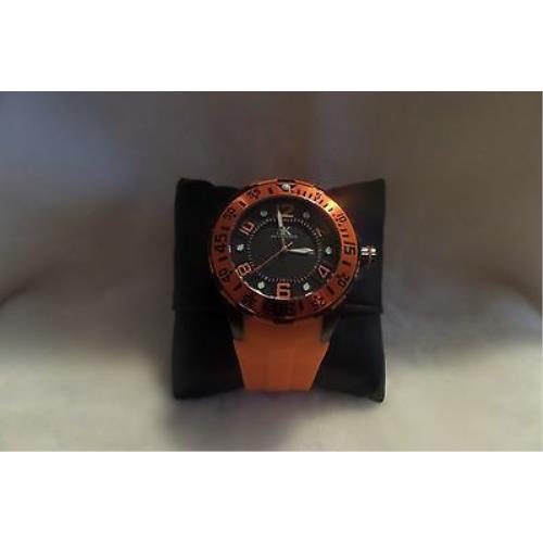Adee Kaye Men`s AK7117RB Orange Rubber Quartz Watch