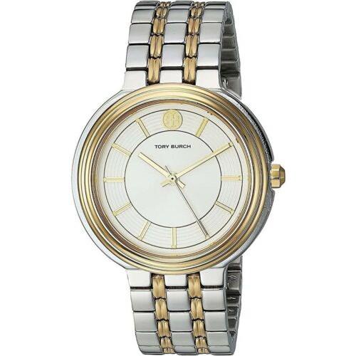 Tory Burch Bailey Women Two Tone Gold Silver Stainless White Dial Watch TBW6104