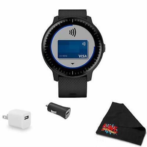 Garmin Vivoactive 3 Black +stainless Hardware +music Support Smart Watche Bund