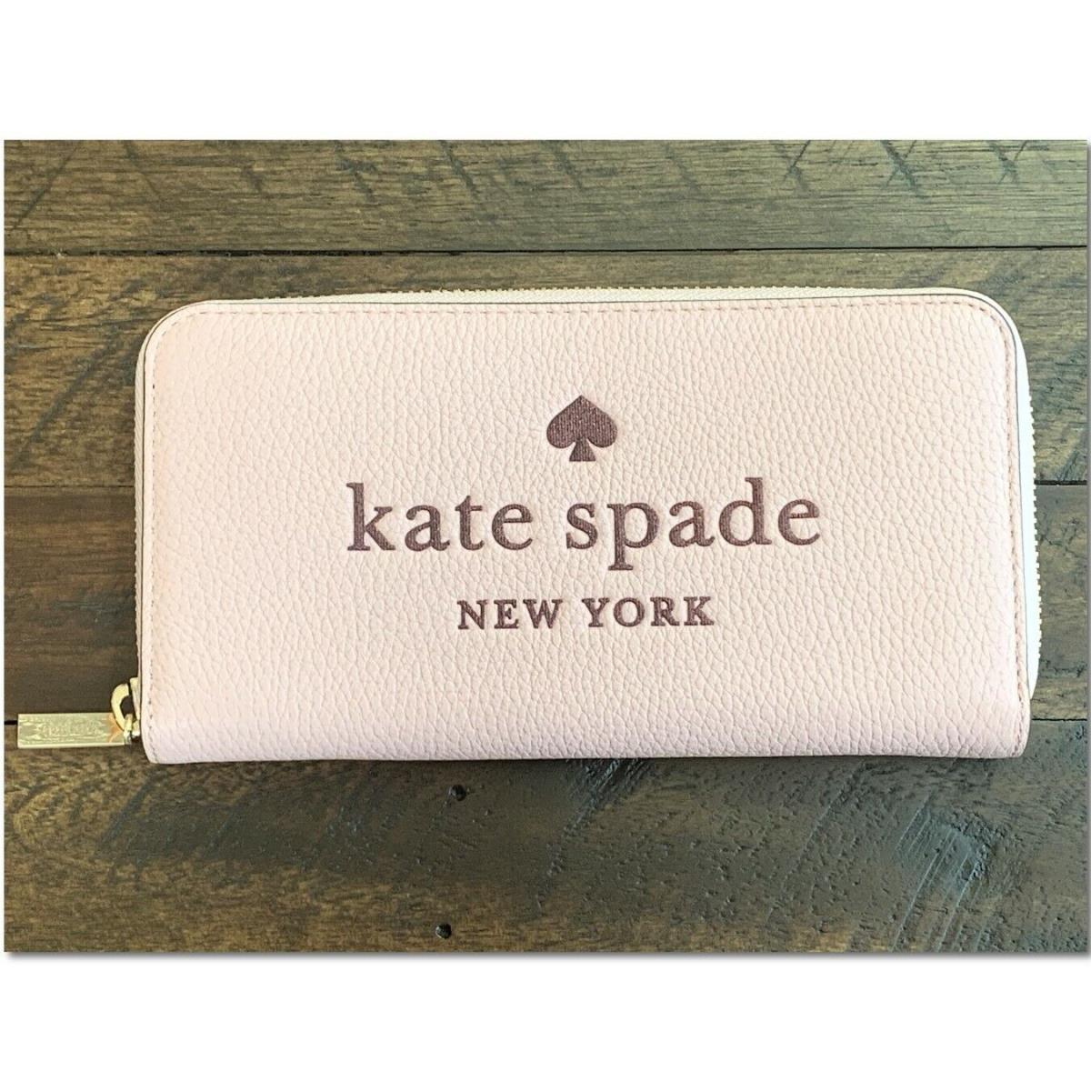 Kate Spade Glitter Logo Embossed Large Continental Wallet Zip Around