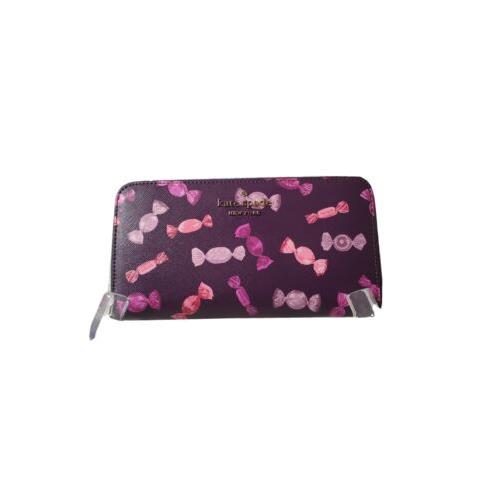 Kate Spade-large Continental Staci Candy Wallet Purple Multi-color Envelope