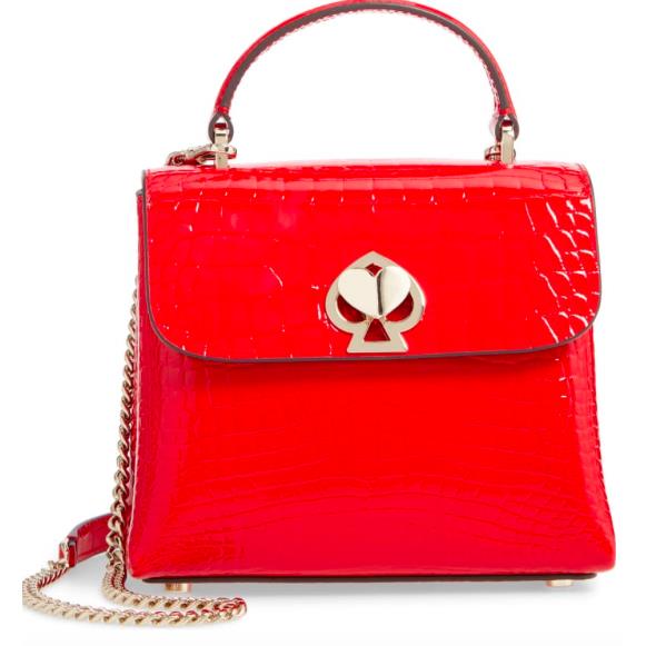 Kate Spade Romy Small Crocodile-embossed Patent Leather Satchel Hot Chili