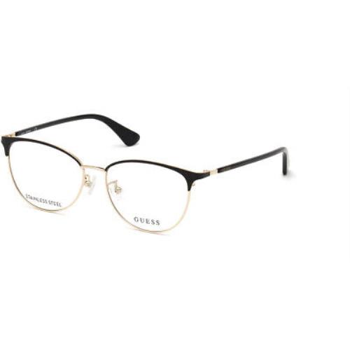 Guess GU2775-D Eyeglasses Women Shiny Black Oval 53mm