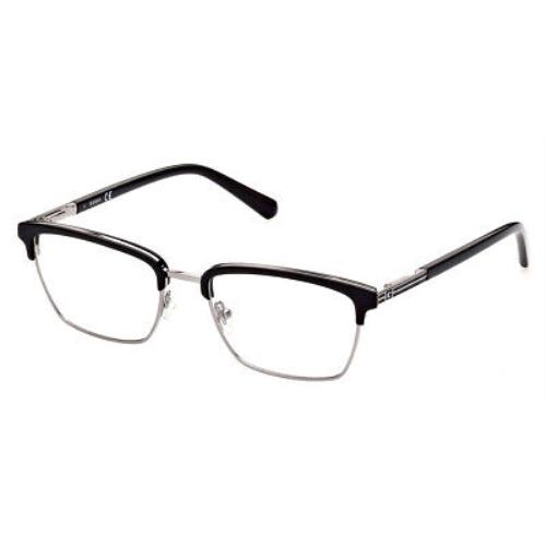 Guess GU50062 Eyeglasses Men Shiny Black Rectangle