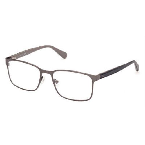 Guess GU50045 Eyeglasses Men Shiny Dark Nickeltin Rectangle 55mm
