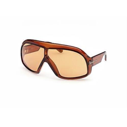 Tom Ford FT 0965 Sunglasses 45E 45E - Shiny Transparent Brown / Orange Lens