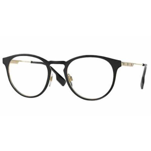 Burberry York BE1360 1017 Eyeglasses Men`s Black Full Rim Round Shape 51mm