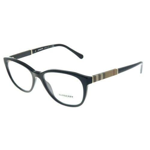Burberry BE 2172 3001 Black Plastic Round Eyeglasses 52mm