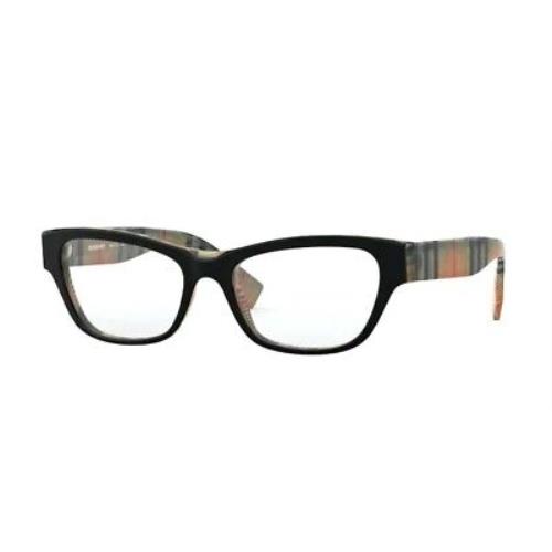 Burberry BE2302 3806 Top Black Vintage Check Demo Lens 53 mm Women`s Eyeglasses