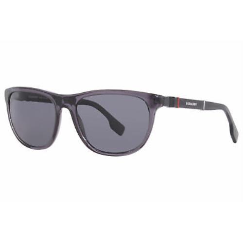 Burberry Ellis B-4319 3544/81 Sunglasses Men`s Transp. Grey/polarized Grey 58mm