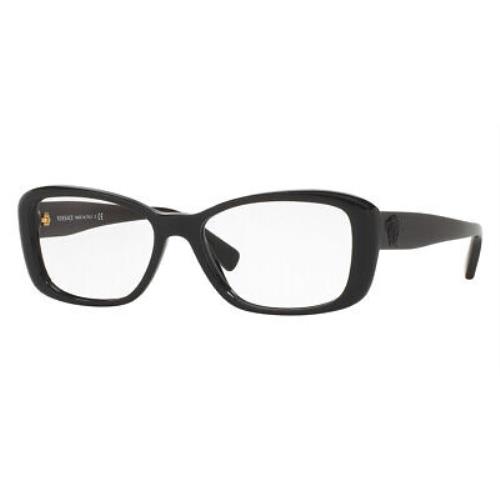 Versace VE3228 Eyeglasses Women Black Rectangle 52mm