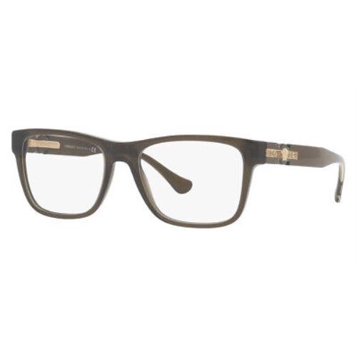Versace 0VE3303 Eyeglasses Men Transparent Green Rectangle 53mm