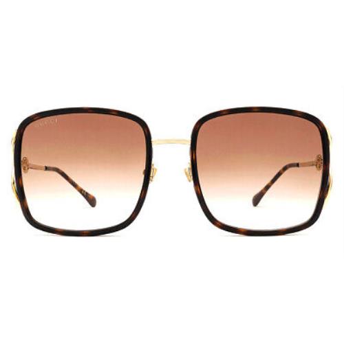 Gucci GG1016SK Sunglasses Women Havana Square 58mm