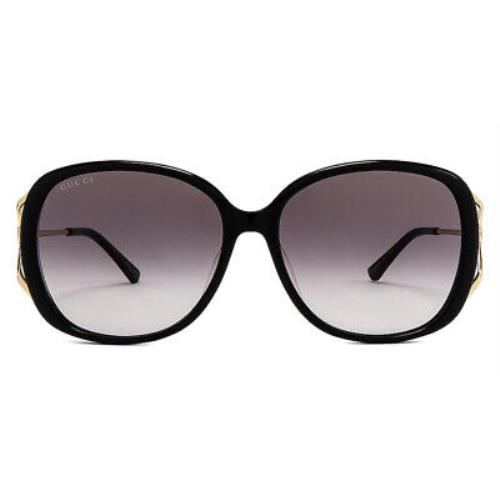 Gucci GG0649SK Sunglasses Women Gold Black Grey Gradient Oval 58mm