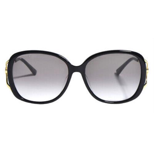 Gucci GG0649SK Sunglasses Women Gold Black Grey Gradient Oval 58mm