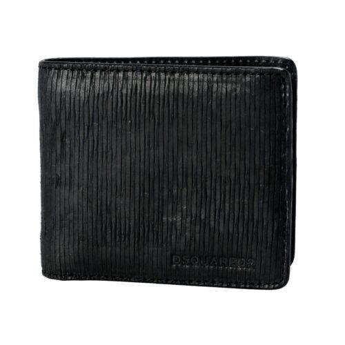 Dsquared2 Men`s Black Textured Leather Bifold Wallet