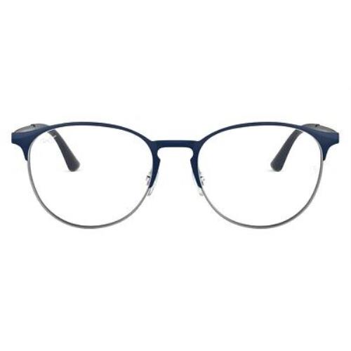 Ray-ban 0RX6375 Eyeglasses Unisex Blue on Gunmetal Phantos 53mm