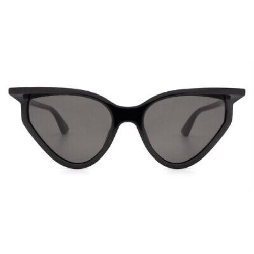 Balenciaga BB0101S Sunglasses Women Black Gray Cat Eye 56mm
