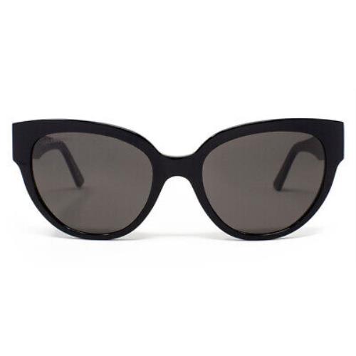 Balenciaga BB0050S Sunglasses Women Black Gray Cat Eye 55mm
