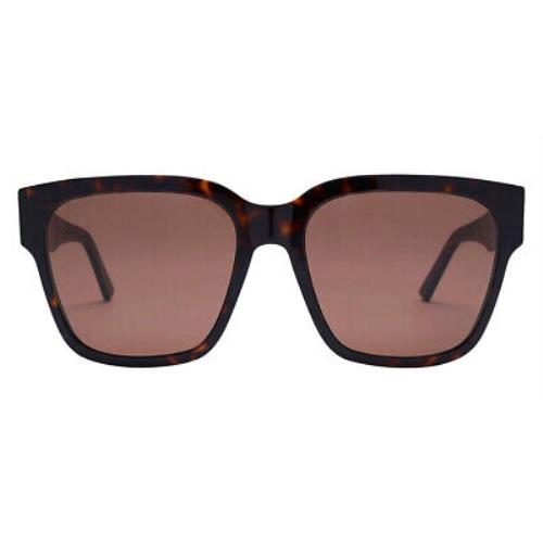 Balenciaga BB0056S Sunglasses Women Havana Brown Oversized 55mm