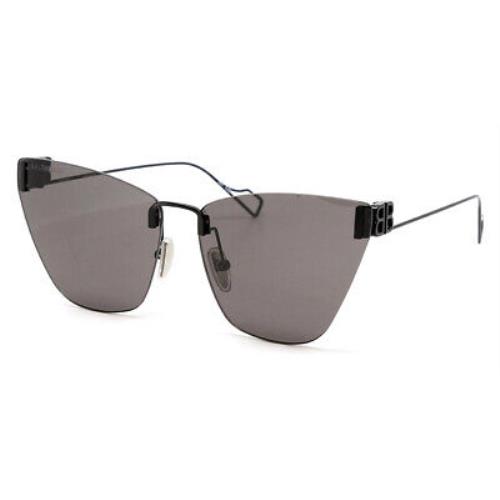 Balenciaga BB0111S Sunglasses Women Black Gray Cat Eye 63mm