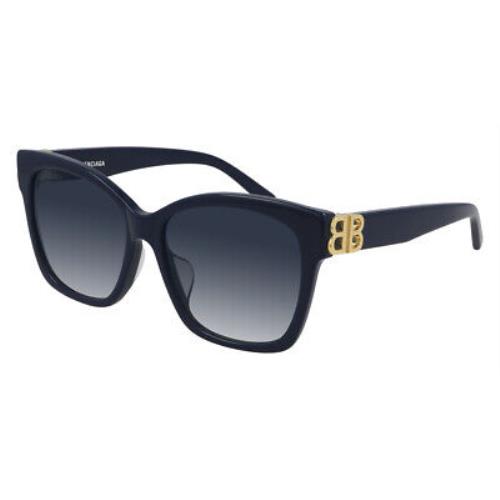 Balenciaga BB0102SA Sunglasses Women Blue Square 57mm