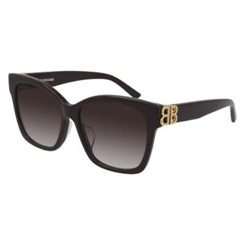 Balenciaga BB0102SA Sunglasses Women Violet Square 57mm