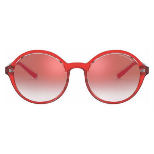 Armani Exchange AX4101S Sunglasses Women Shiny Red Round 55mm