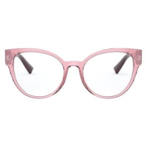 Valentino VA3043 Eyeglasses RX Transparent Pink Round 52mm