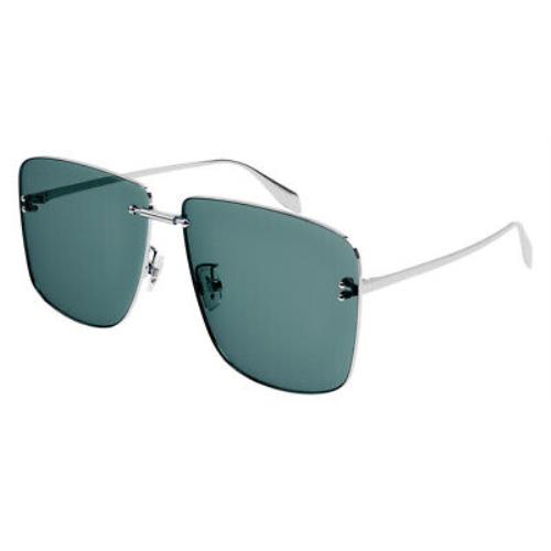 Alexander Mcqueen AM0343S Sunglasses Unisex Silver Rectangle 64mm
