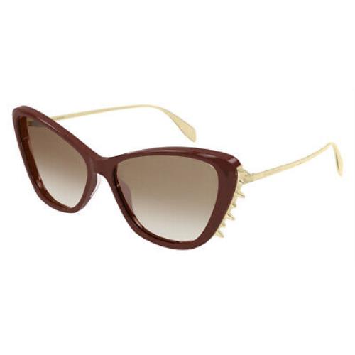 Alexander Mcqueen AM0339S Sunglasses Women Brown Cat Eye 58mm