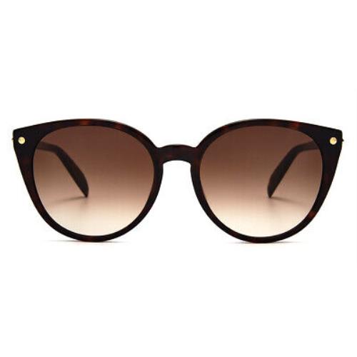 Alexander Mcqueen AM0130S Sunglasses Women Havana Brown Gradient Cat Eye 55mm