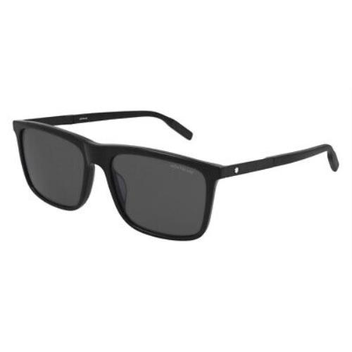 Montblanc MB0116S Sunglasses Men Black Rectangle 58mm