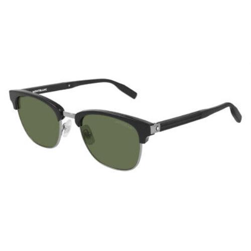 Montblanc MB0164S Sunglasses Men Black Rectangle 52mm