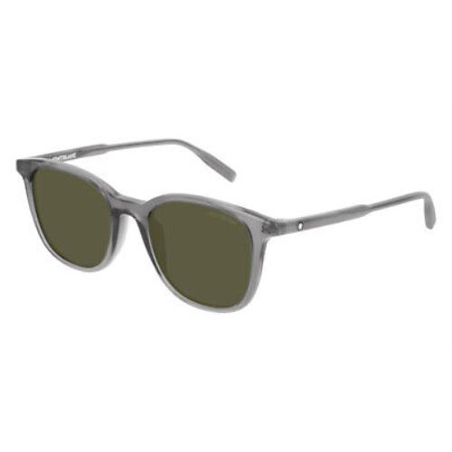 Montblanc MB0006S Sunglasses Men Gray Green Rectangle 52mm