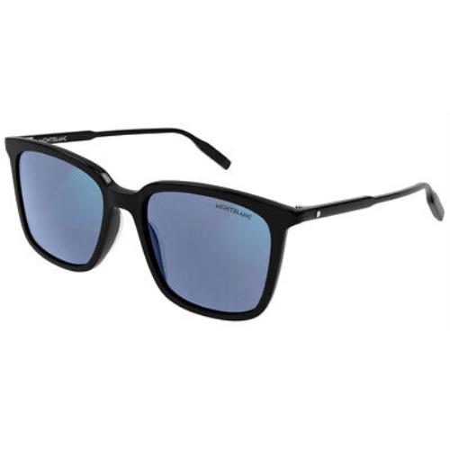 Montblanc MB0084SK Sunglasses Men Black Rectangle 56mm