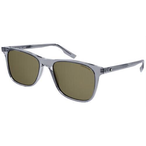 Montblanc MB0174S Sunglasses Men Gray Rectangle 54mm