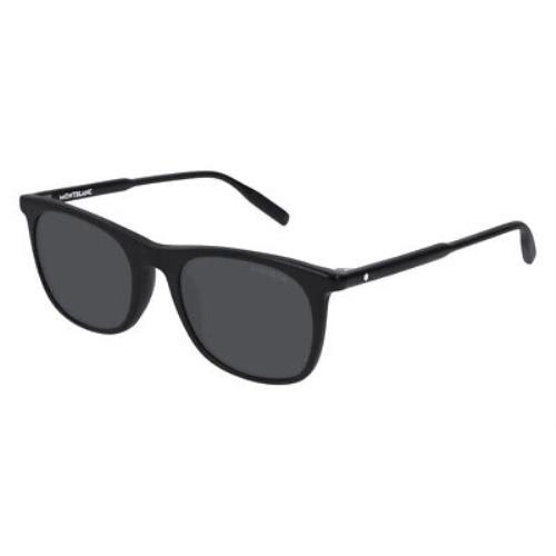 Montblanc MB0007S Sunglasses Men Black Gray Rectangle 53mm