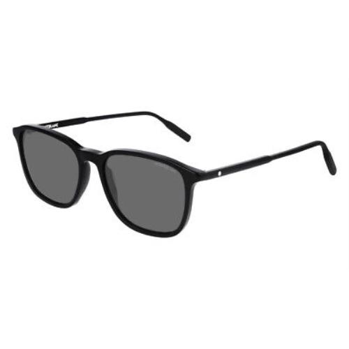 Montblanc MB0082S Sunglasses Men Black Gray Rectangle 53mm