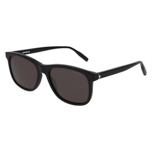 Montblanc MB0013S Sunglasses Men Black Gray Rectangle 56mm