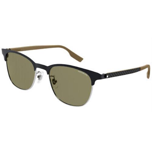 Montblanc MB0183S Sunglasses Men Black Browline 53mm