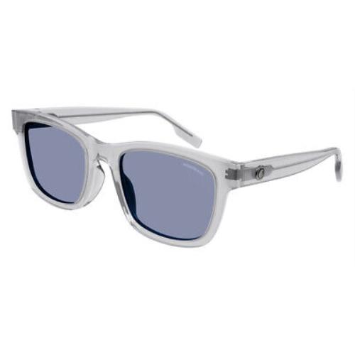 Montblanc MB0177SK Sunglasses Men Gray Rectangle 56mm