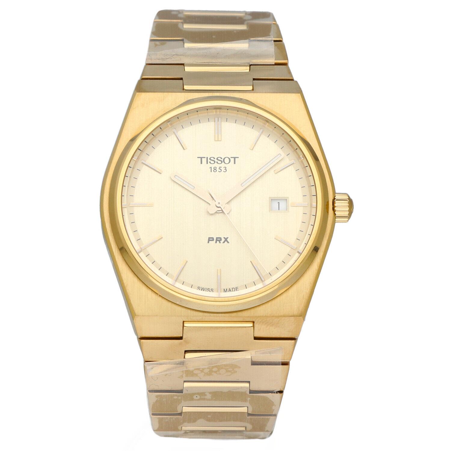 Tissot T137.410.33.021.00 Prx 40mm Steel Yellow Gold Tone Pvd Quartz Men`s Watch