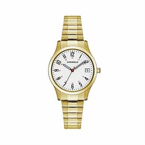 Bulova Caravelle Traditional Quartz Ladies Watch Stainless Steel Gold-tone