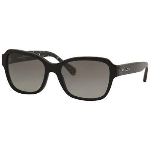 Coach Women`s HC8232 HC/8232 551011 Black Fashion Rectangle Sunglasses 56mm