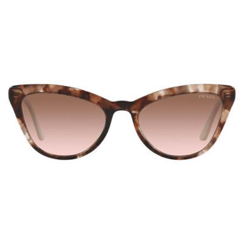 Prada PR 01VS Sunglasses Women Havana Cat Eye 56mm