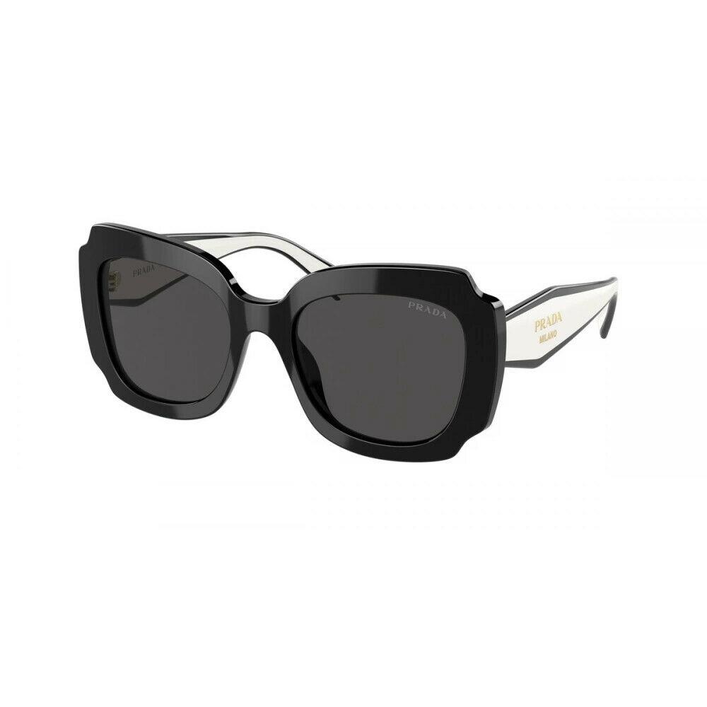 Prada PR 16YS 09Q5S0 Black-white -dark Grey Lens Sunglasses 52MM