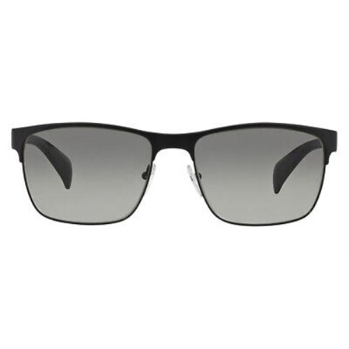 Prada PR 51OS Sunglasses Men Matte Black Black Rectangle 58mm