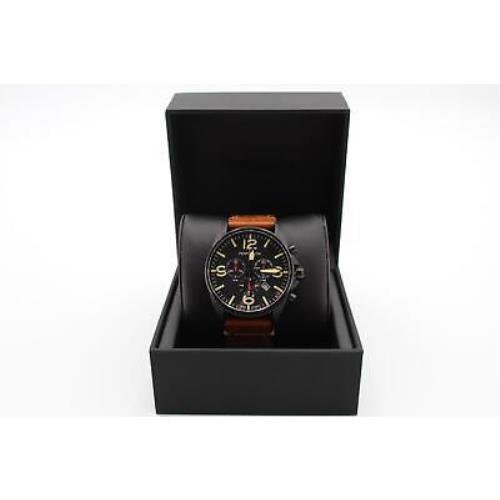 Torgoen TN/1107 T16 Stainless Steel Black Sapphire Pilot Chronograph Wristwatch