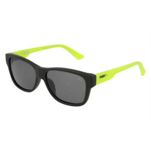 Puma PJ0004S Sunglasses Kids Green Black Gray Rectangle 49mm